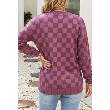 Plum & Proper Checkered Sweater