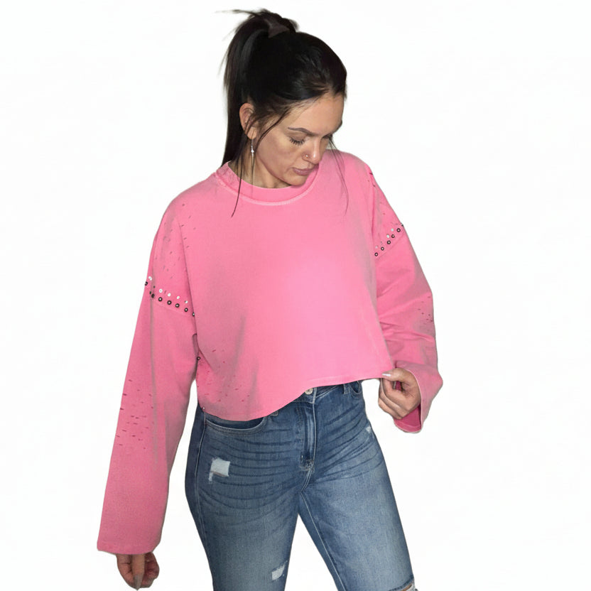 Rhinestone Dreamer Crop Top